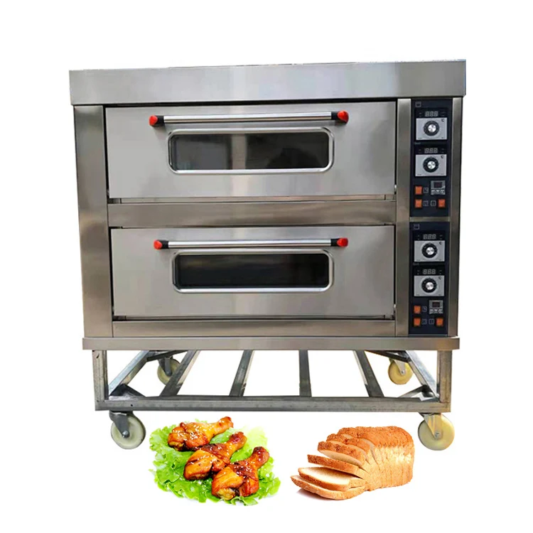 Professional Industrial Wholesale Bread 2 Door 5 Tray 4 Deck Gas Electric Pizza Oven for Restaurant