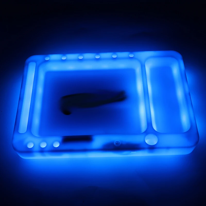 
Automatic Color Change Custom logo Led Light Up Smoking Rolling Tray Glowing in the Dark 