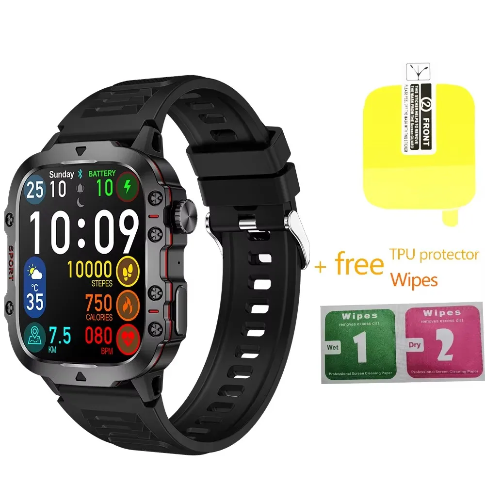 3ATM Newest 1.96 Inch Watch for Men Smart Watch 2024 QX11 Fitness Tracker Heart Rate with Blood Pressure Smartwatch