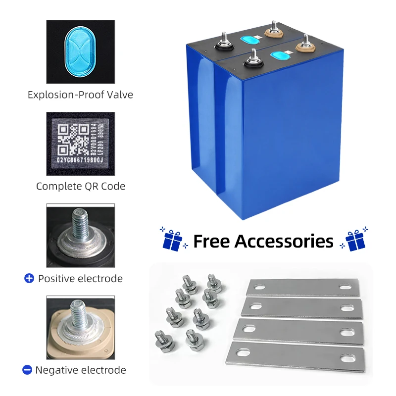 Factory Direct Sale 3.2V 304Ah Lifepo4 Battery Cell Lithium Iron Phosphate Solar RV Grade A DIY 12V 24V 48V RV Boat Home Energy