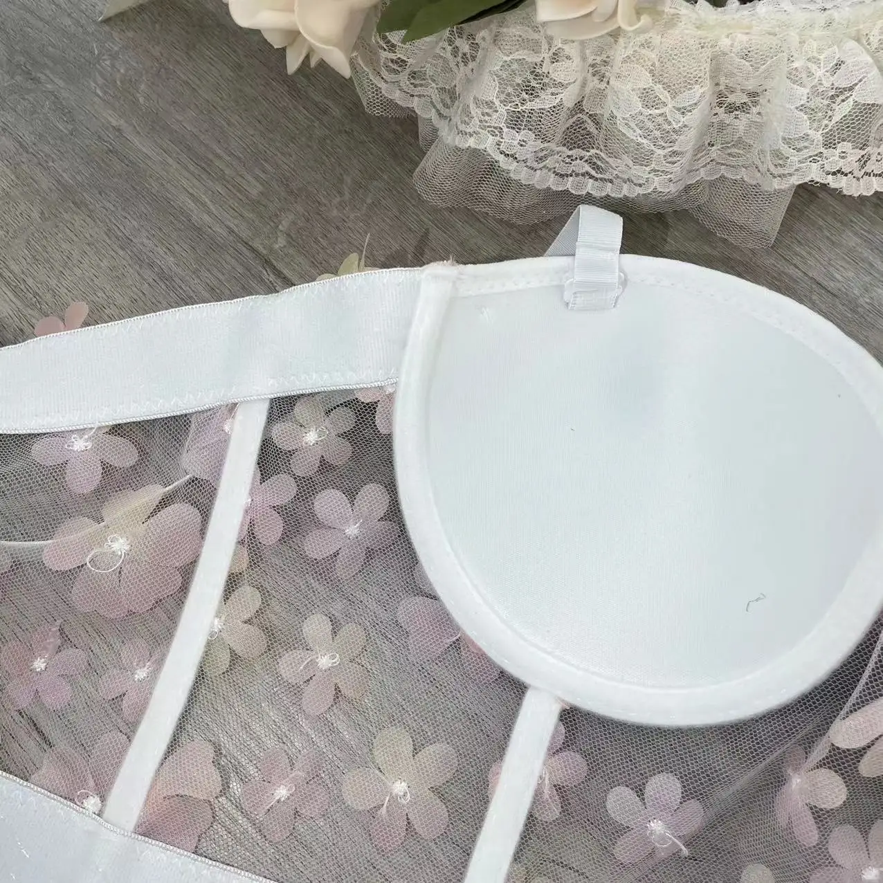 Hot Plus Size Transparent Strap Korean Hot girl Sexy Padded Push Up Girl Sexy Corset Bra Top Corsets Femme Korset Per Femra