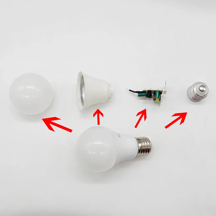 Цоколь цоколя лампы E26/E27 аксессуары светодиодные осветительные компоненты алюминиевая чашка лампы