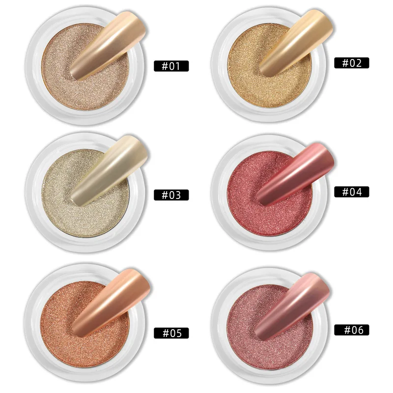 Nail Solid Magic Mirror Effect Powder Nail Two-Tone Laser Powder Wholesale Titanium Gold Nail Art