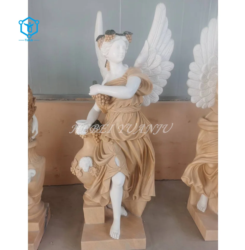 High quality White Marble Angel Statue Foundry Sculpture