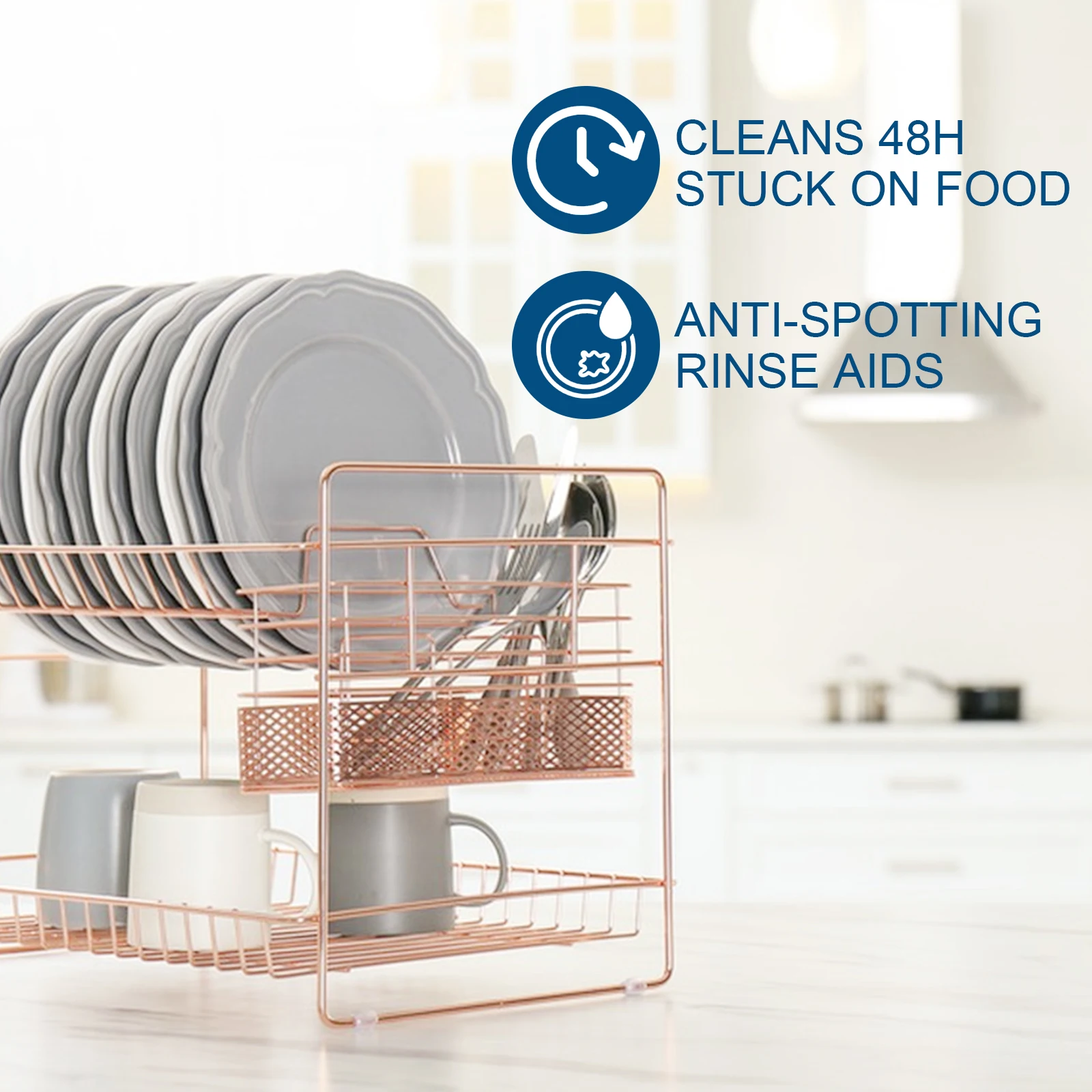 Strong Household Dishwasher Tablets Solid Auto Dish-Washing Machine Detergent for Tableware Cleaning