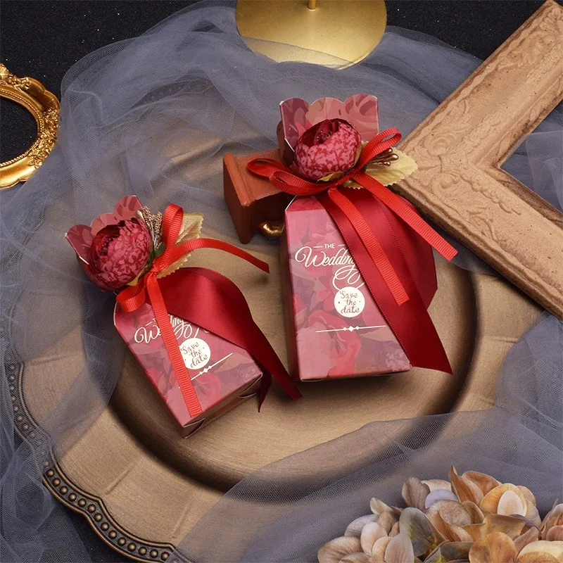 Rectangular shape Gift Box Paper Bags Packaging Candy Boxes for Wedding Favor Party Decoration