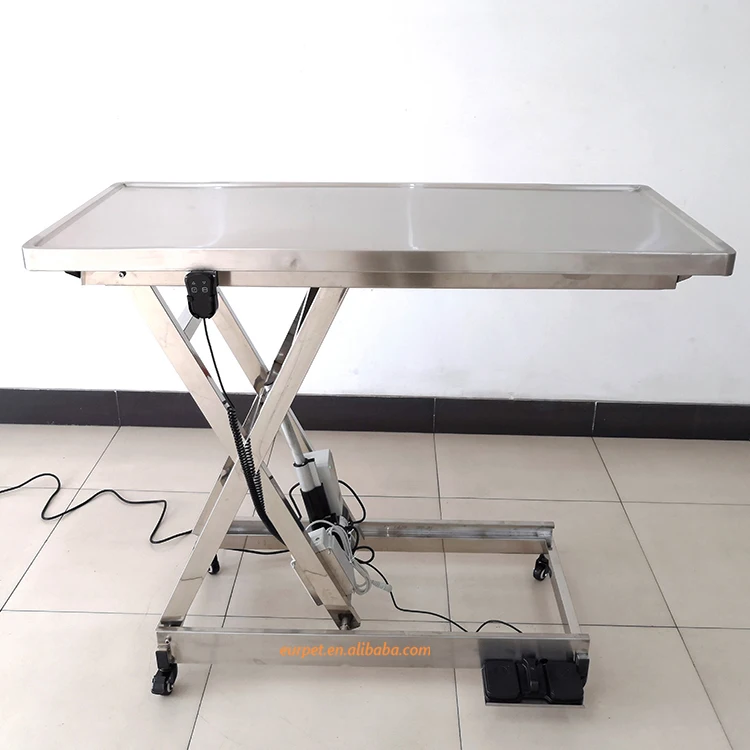 EURPET High Quality Veterinary 304 Stainless Steel Flat Panel Electric Lifting Pet Treatment Table