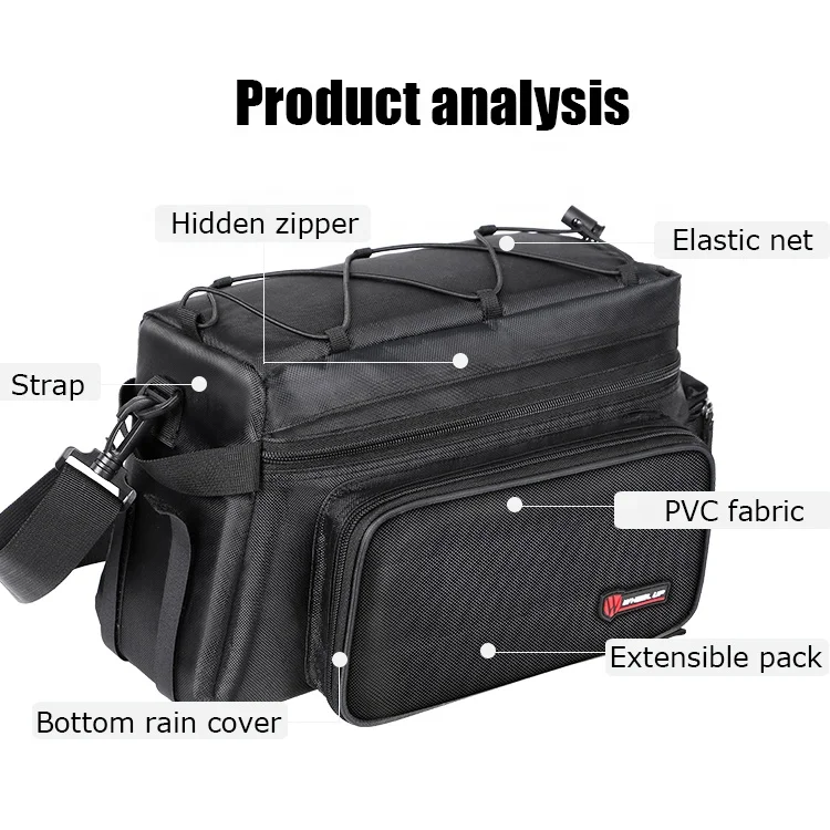 WHEEL UP Capacity 9L Expandable to 25L Bike Travel Trunk Waterproof Bicycle Travel bag Rear Bags