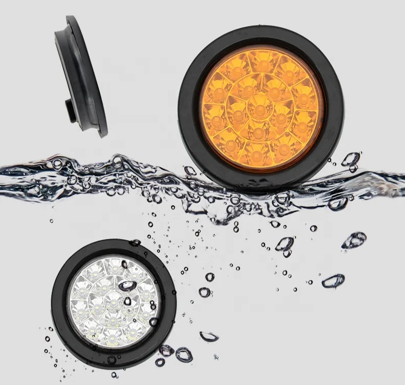 24V 16 LED Car Round Taillights Rear fog Light Stop Brake Running Reverse Lamp For Truck Trailer Lorry