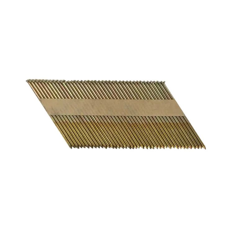 Wholesale 34 Degree Galvanized Flat Head Polished Framing Plastic Strip Nail Paper Collated Strip Nails For Wooden