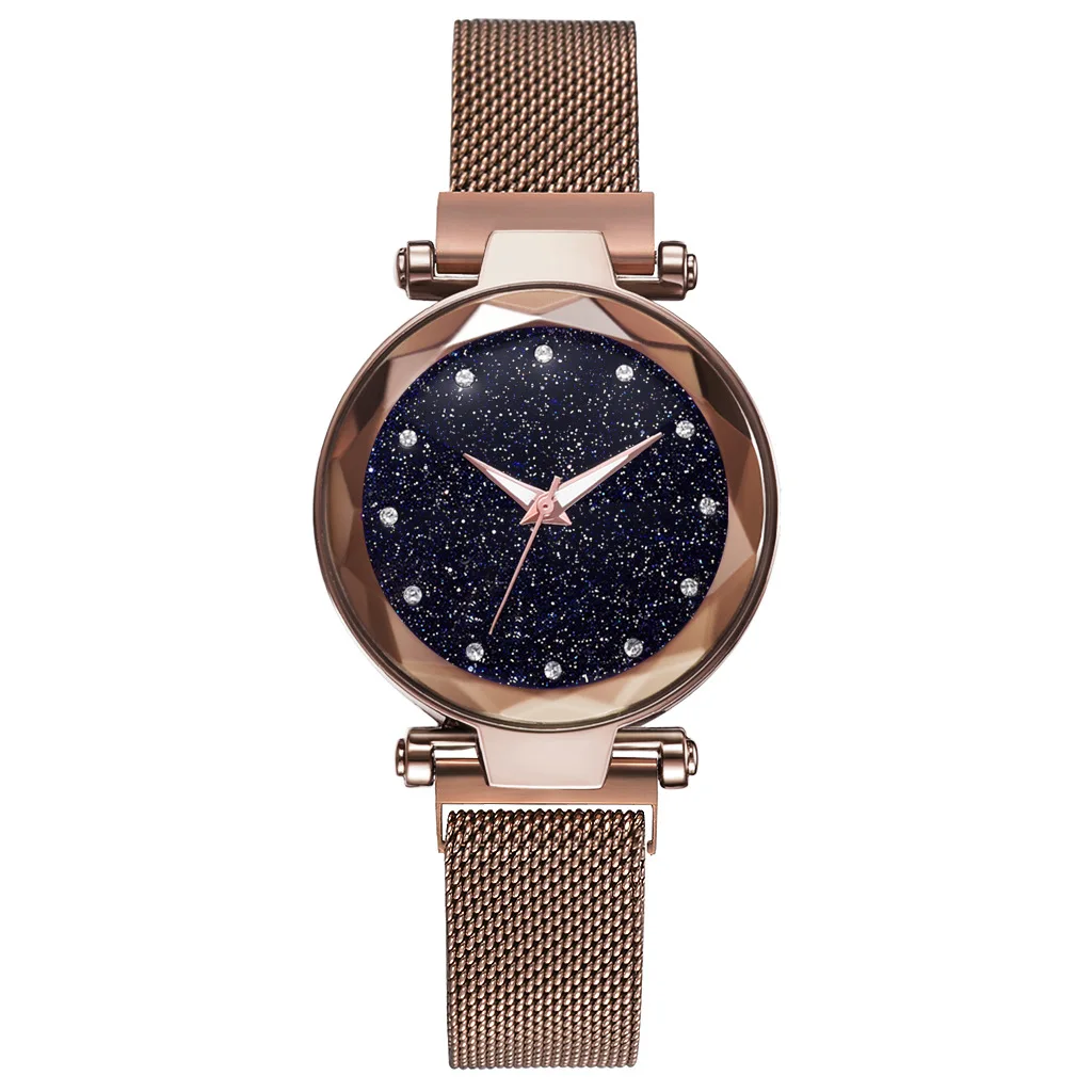 Starry sky surface mesh strap watch Korean style ladies simple alloy case fashion quartz watch