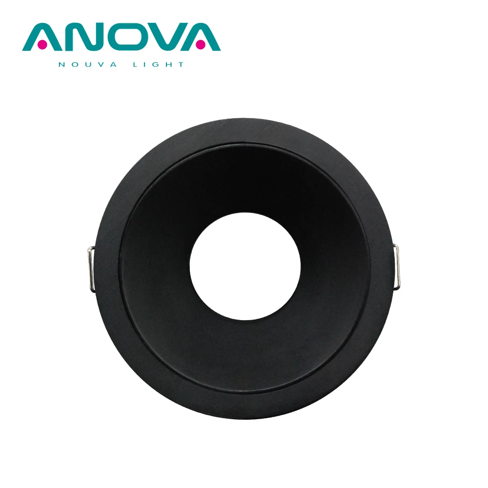 Fixed GU10 downlight frame black anti glare ceiling semi-mounted downlight housing