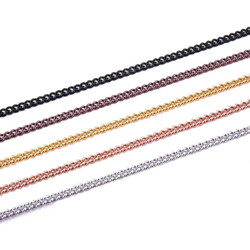 fashion 18k yellow gold stainless steel curb link chain necklace