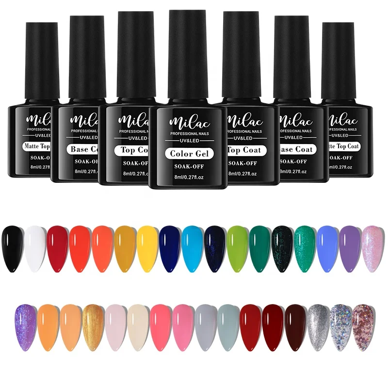 36PCS/SET 33Color Nail Gel Polish Set Kits Base Top Coat Varnish Soak Off UV Gel LED Semi Permanent All For Manicure Nail Art
