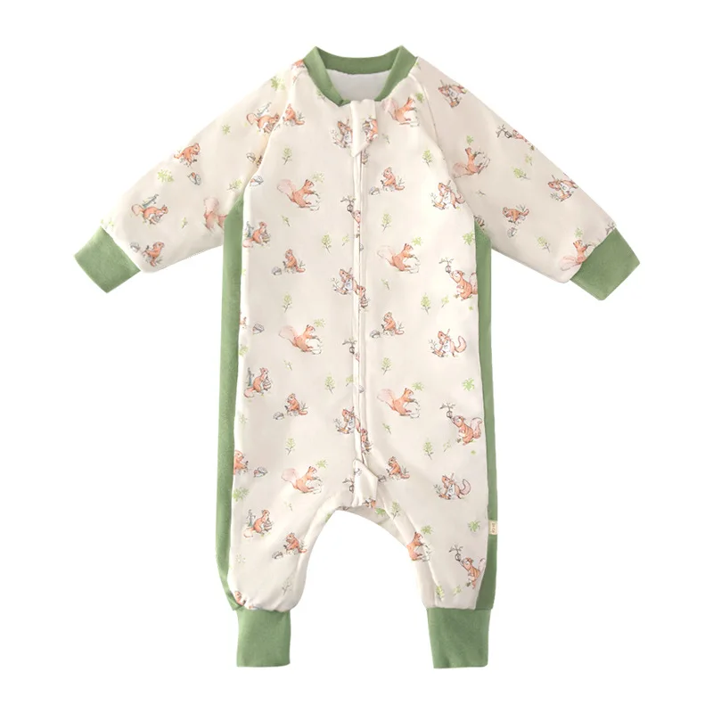 100% Cotton Baby Sleepsuit Kids Baby Sleeping Bags Two Way Zipper Double Layer Baby Sleeping Sacks