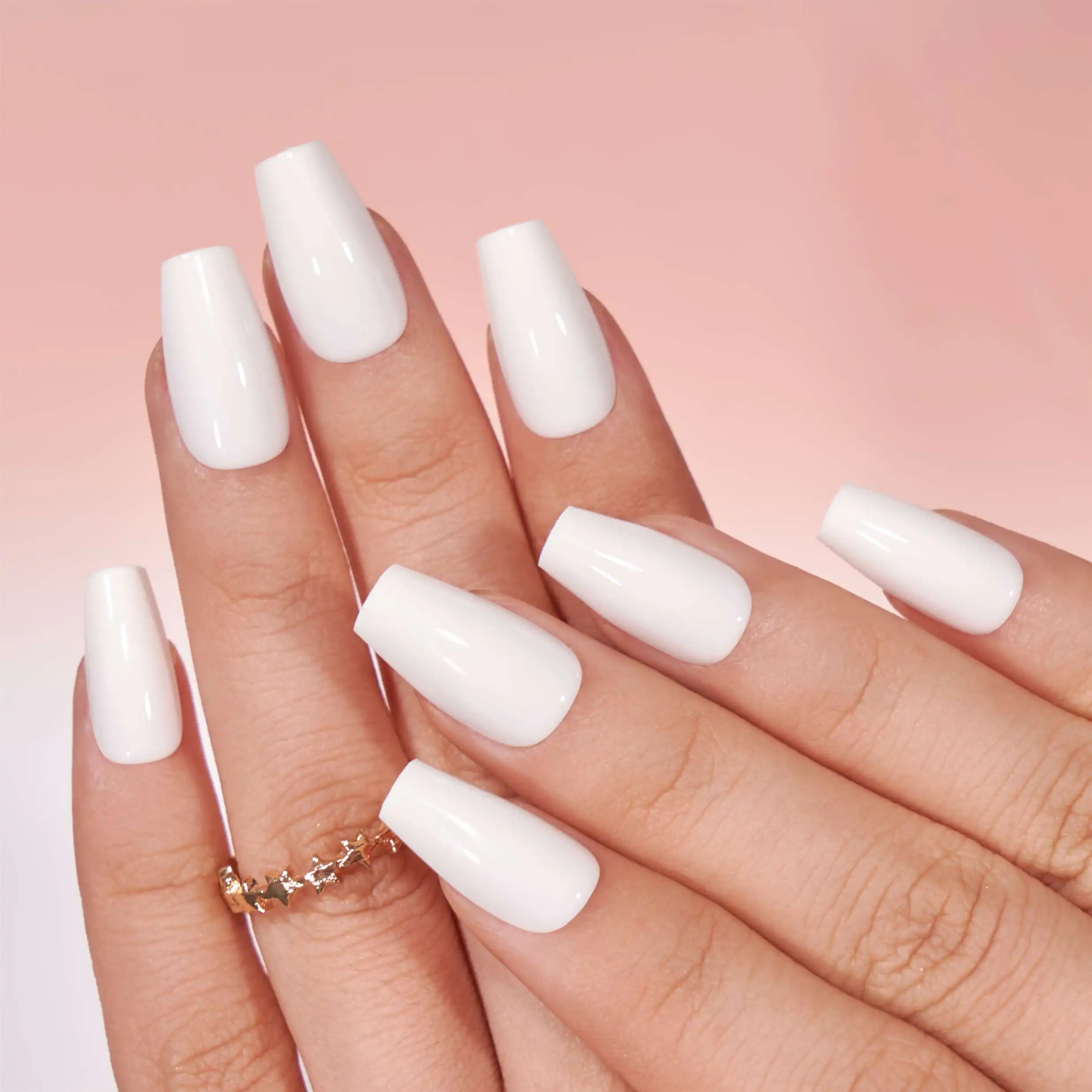 Высококачественные однотонные белые накладные ногти, частная марка, ручная работа, французский дизайн, короткий Гель-лак для ногтей