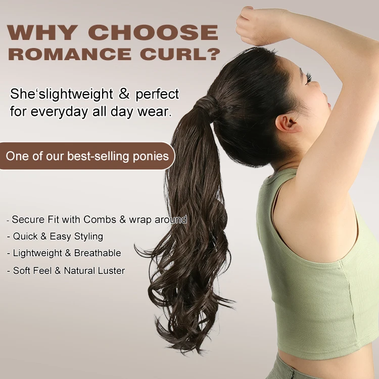 Julianna Kanekalon Wholesale Futura Fibre Heat Resistant Synthetic Hair Wrap Around Ponytail Extensions