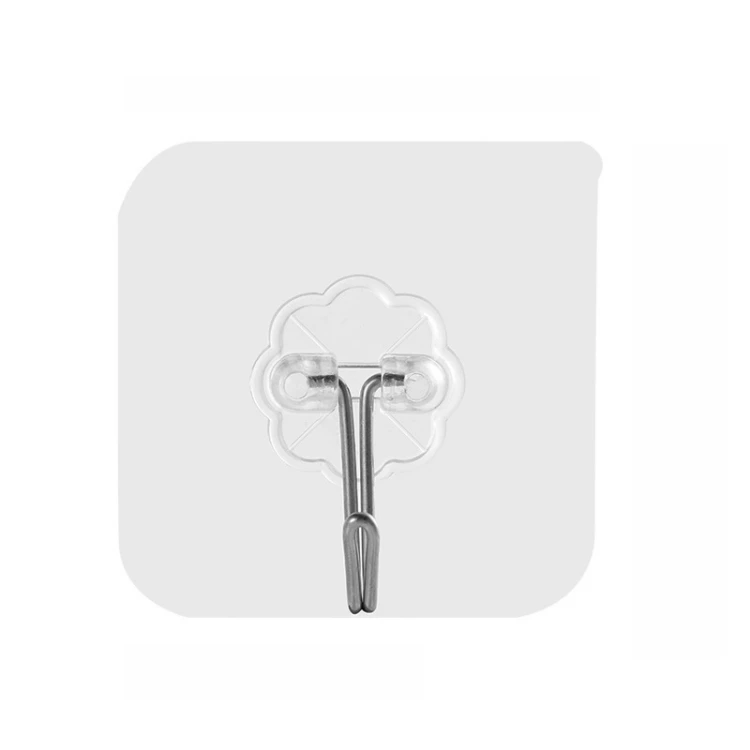 Seamless Adhesive Hooks Wall Heavy Load Suction Kitchen Bathroom Towel Plastic Transparent Wall Hook Clothing Tools