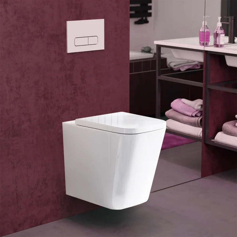 Smart toilet seat bidet one piece luxury commode manufacture wall push button matt white vortex rimless wall mounted toilets