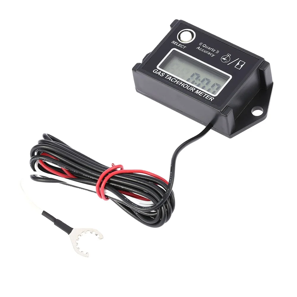 Lcd Digital Tachometer Tach/hour Meter Rpm Tester For 2/4 Stroke Engine Motorcycles