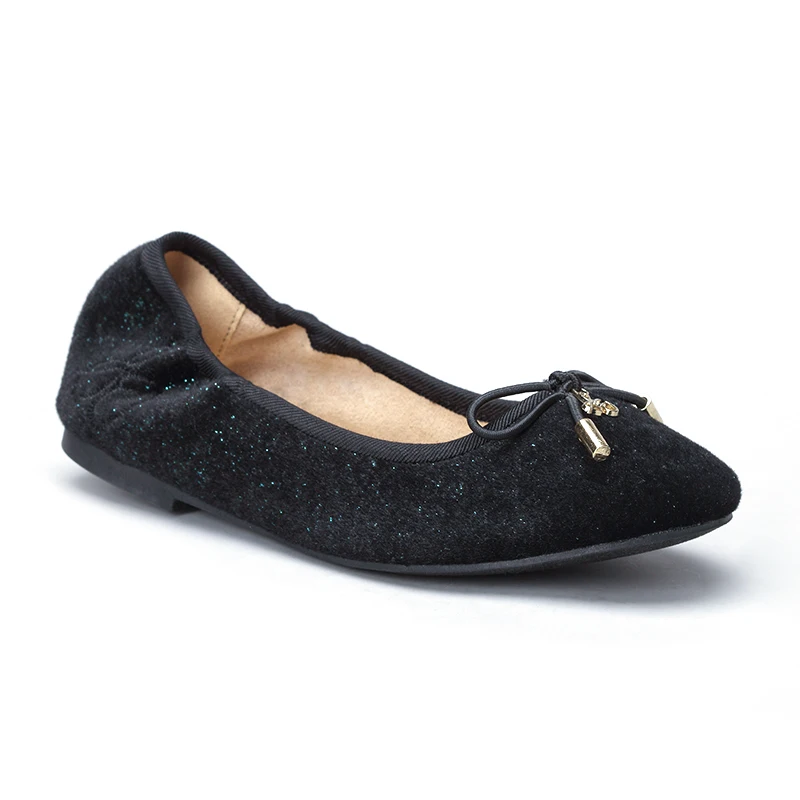 Wholesale Classic Bowknot Pattern Girls Children Ballet Dress Flats Foldable Ballet Shoes