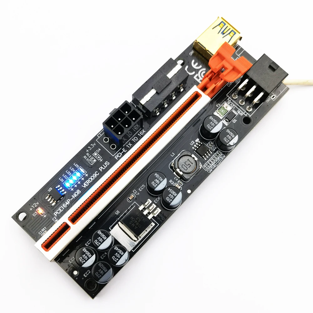 В наличии в большом количестве pci express 1X для 16X USB 3,0 6pin питания pcie riser конвертер карты для графический процессор GPU