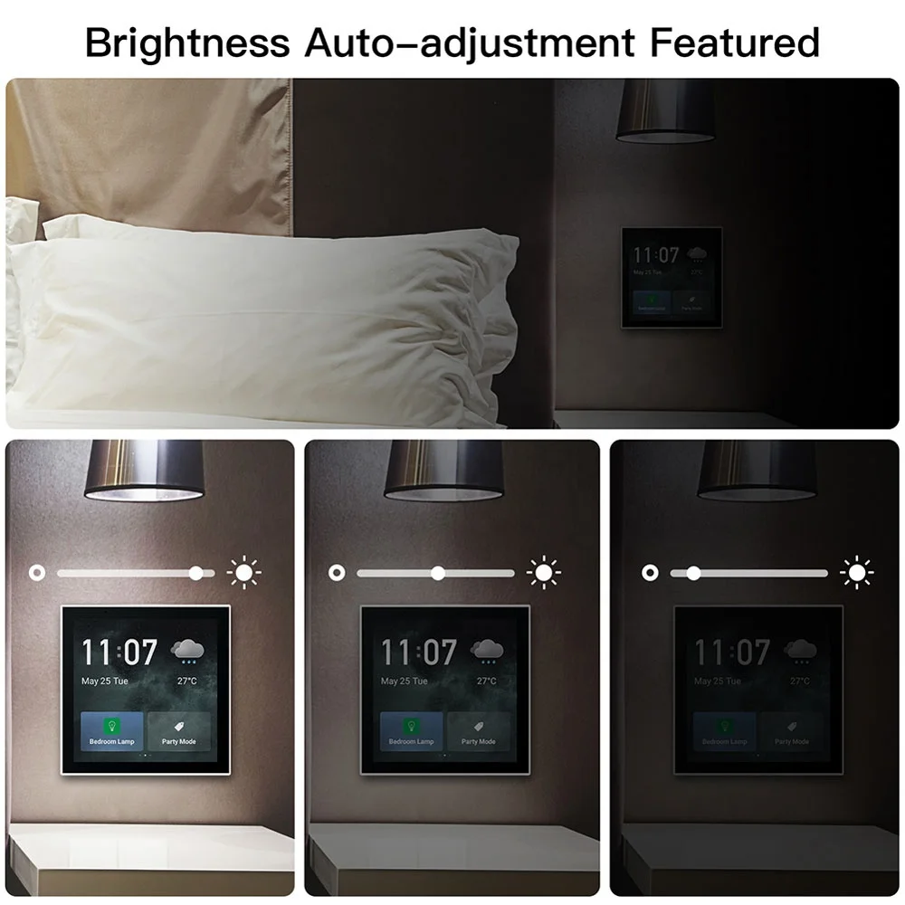 2023  Hottest Multi-Functional  Tuya Smart WiFi Zigbee 4' In-Wall Home Control Touch Panel PST-T6E