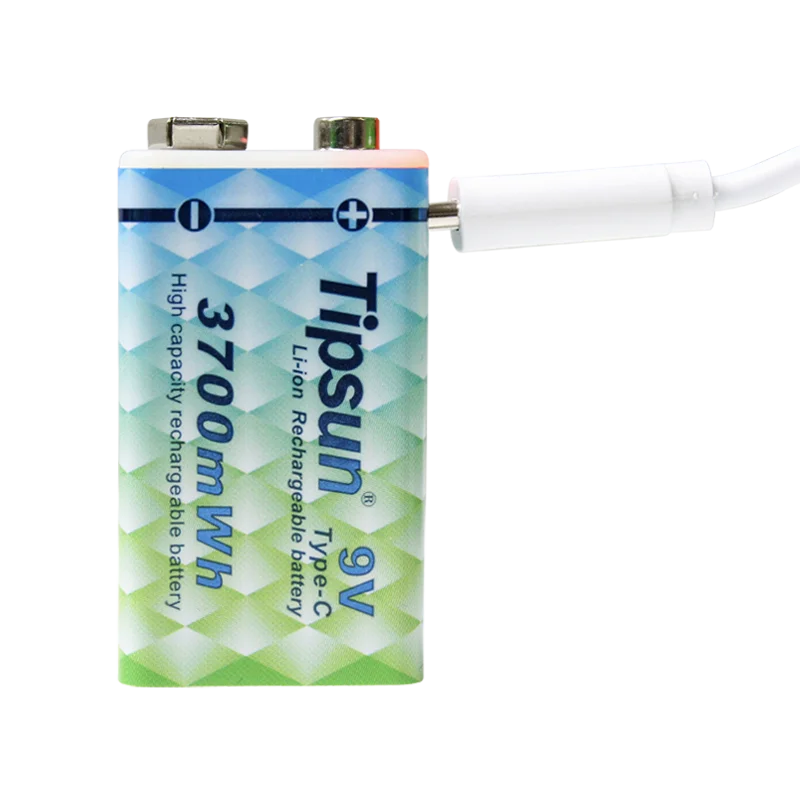 Tipsun type-c 3700mwh перезаряжаемая литий-ионная аккумуляторная батарея для микрофона 9 В низкая цена