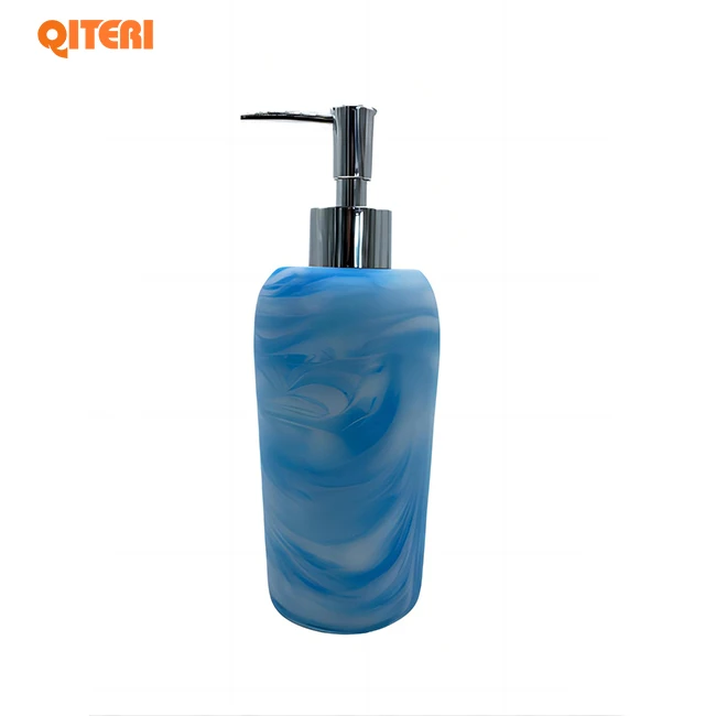 Factory Manufacturer Luxury  Marble Polyresin Bathroom Liquid Soap Dispenser Bottle