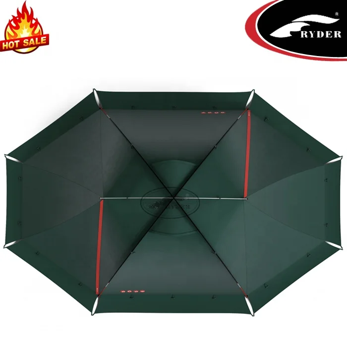 Stylish 2 Person Two Entrance Traveling Self-Standing Hexagon Dome Camping Custom Tent with Aluminum Eyebrow Pole Snow Flap