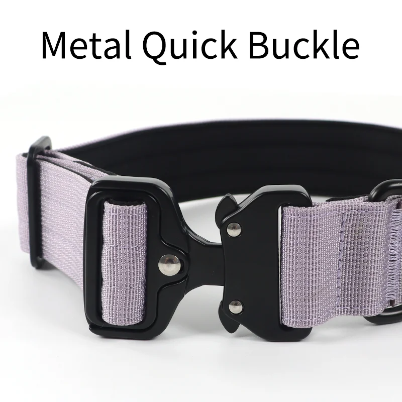 Custom Strap Heavy Duty Tactical Training Pet Dog Collar Leash Set With Quick Release Metal Buckle Training Pet Collar For Dog