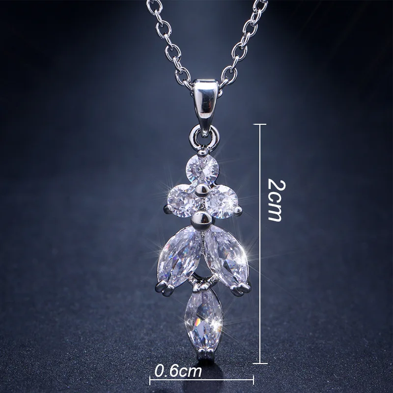 SLBRIDAL Design Rhinestones Crystals Butterfly Cubic Zircon Wedding Jewelry Set Bridal CZ Necklace Earring Set Women Jewelry Set