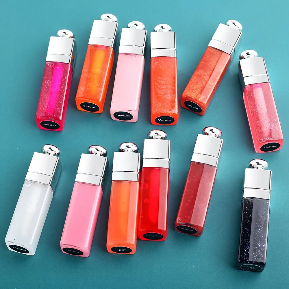 Бесплатный образец, 30 цветов, настраиваемый Серебряный тюбик, блеск для губ, прозрачная помада с фруктовыми вкусами, бальзам для губ, фирменная торговая марка