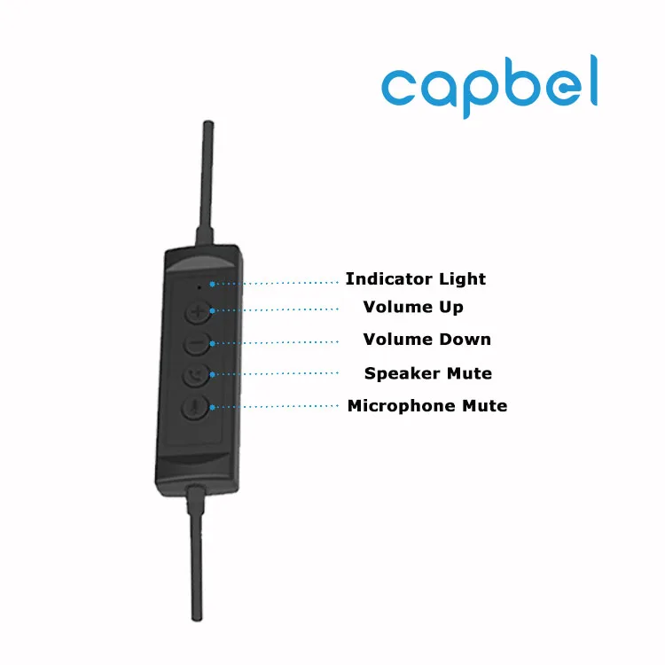 OEM Wired USB Call Center Headset Noise Canceling Microphone Voice Control and Mute Button from Factory