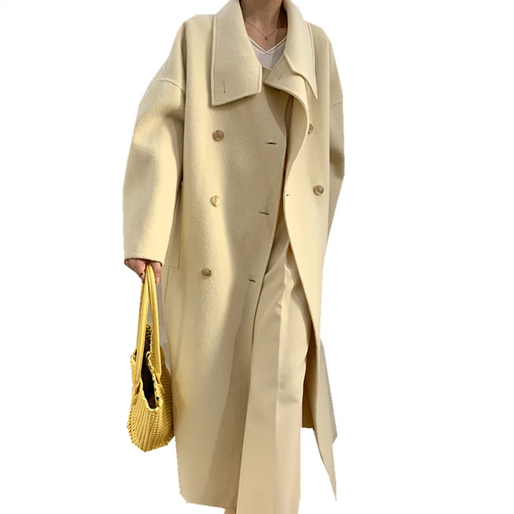 Новое модное зимнее женское Шерстяное Пальто, Кашемировое шерстяное пальто, двухстороннее кашемировое пальто