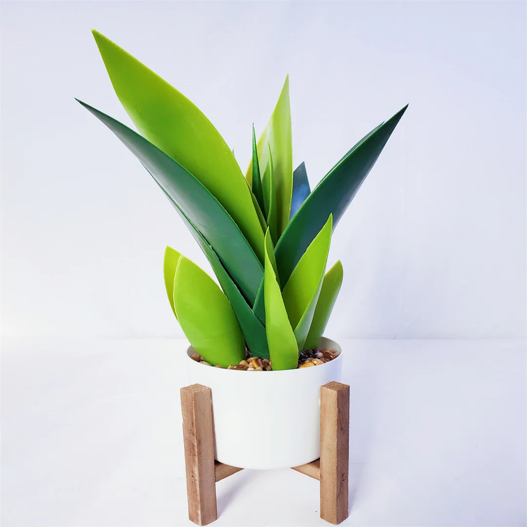 Artificial  Large Realistic Green Succulents Plants with Plastic Pots for Home and Office Decoration Including Aloe Echeveria