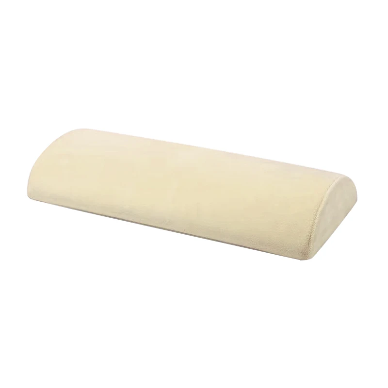 New Lash Extension Velvet Soft Memory Foam Lumbar Support Pillow Half Moon Bolster Semi-Roll Pillow