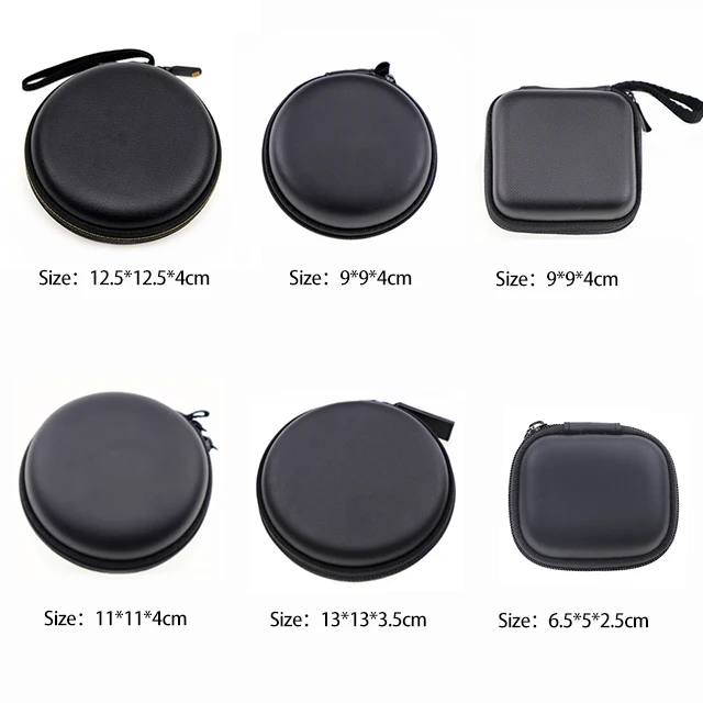 High quality manufacturer square shockproof eva case custom eva zipper earphone case