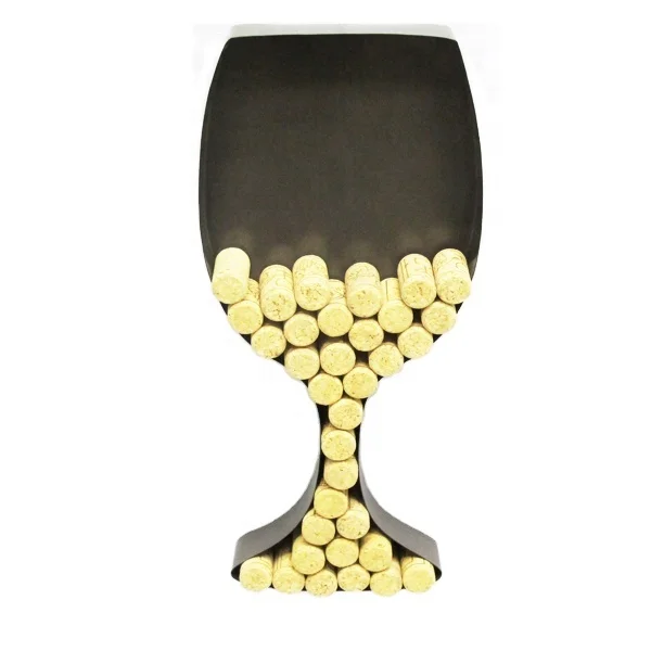 Металлический держатель из пробки в форме бокала для вина