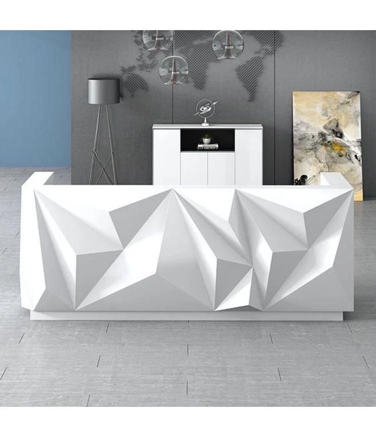 Amazing diamond shape design artificial stone spa reception furniture