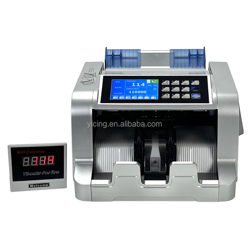 Portable Currency Counting Machine Ticket Counter PKR EUR UVMG Cashier Counter Banknotes Mix Counting Fake notes Detector
