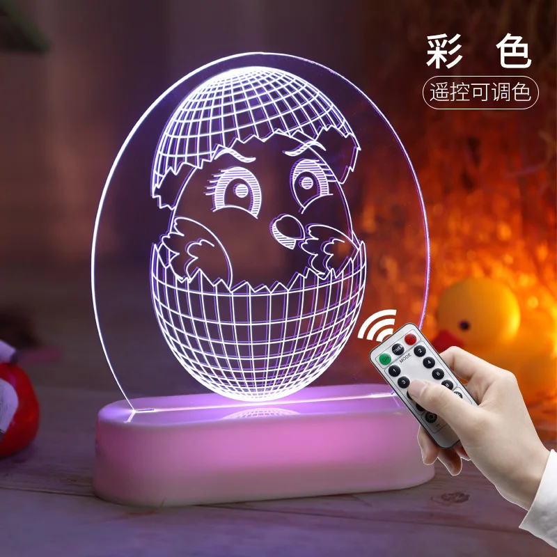 Easter USB Home Decoration Easter Bunny Eggs Decorations 3D  Acrylic Led Night Light