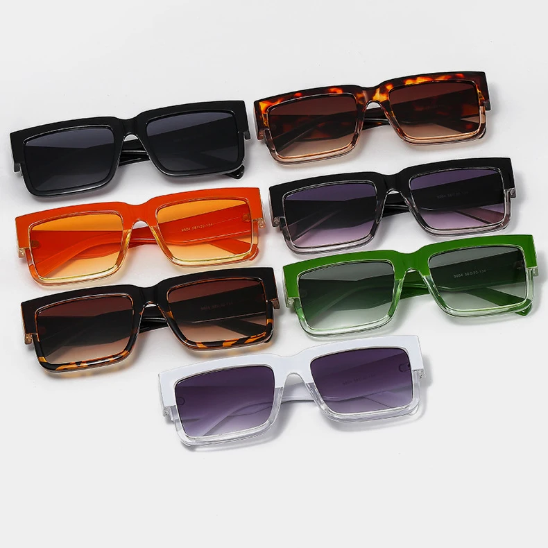 32057 модные квадратные цветные солнцезащитные очки с индивидуальным логотипом, женские трендовые прямоугольные солнцезащитные очки в стиле ретро для мужчин 2022