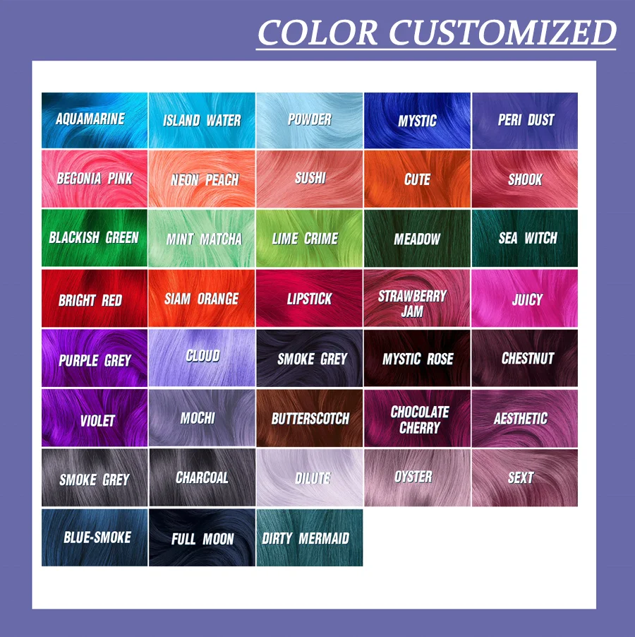 Guangzhou Professional Supplier Ammonia Free Organic Hair Color Brands Red Blue Blonde Hair Dye Wholesale