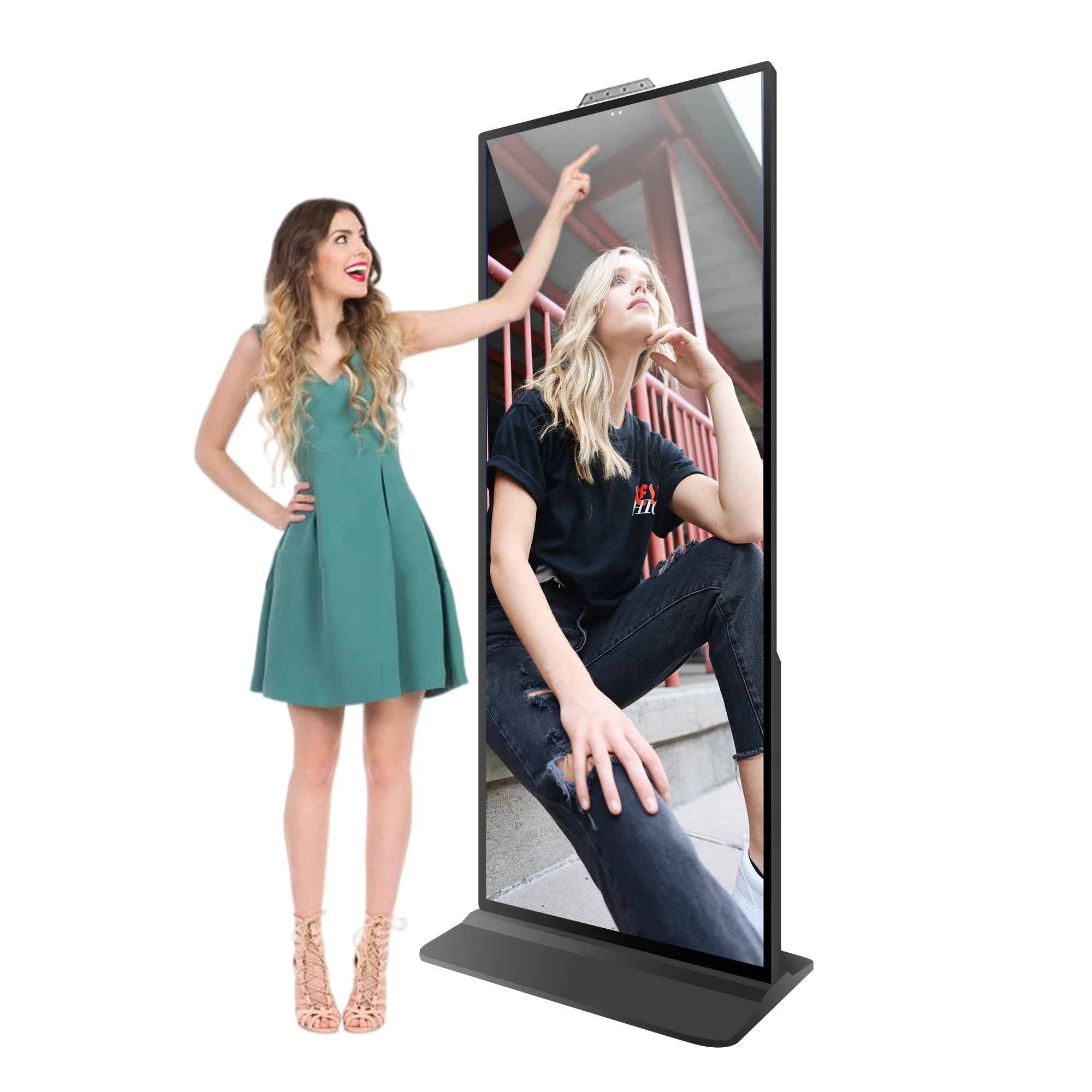 The Latest 4K 75 86 Inch Floor Standing Advertising Full Screen Vertical Digital Signage Android Touch LCD Totem Display Kiosk