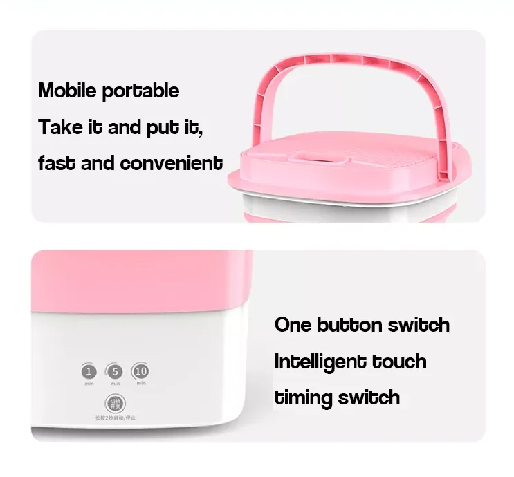 2022 Latest Design Baby Intelligent Washing Machine Super Quiet 220v Mini Portable 110V Small Folding Underwear Washing Machine