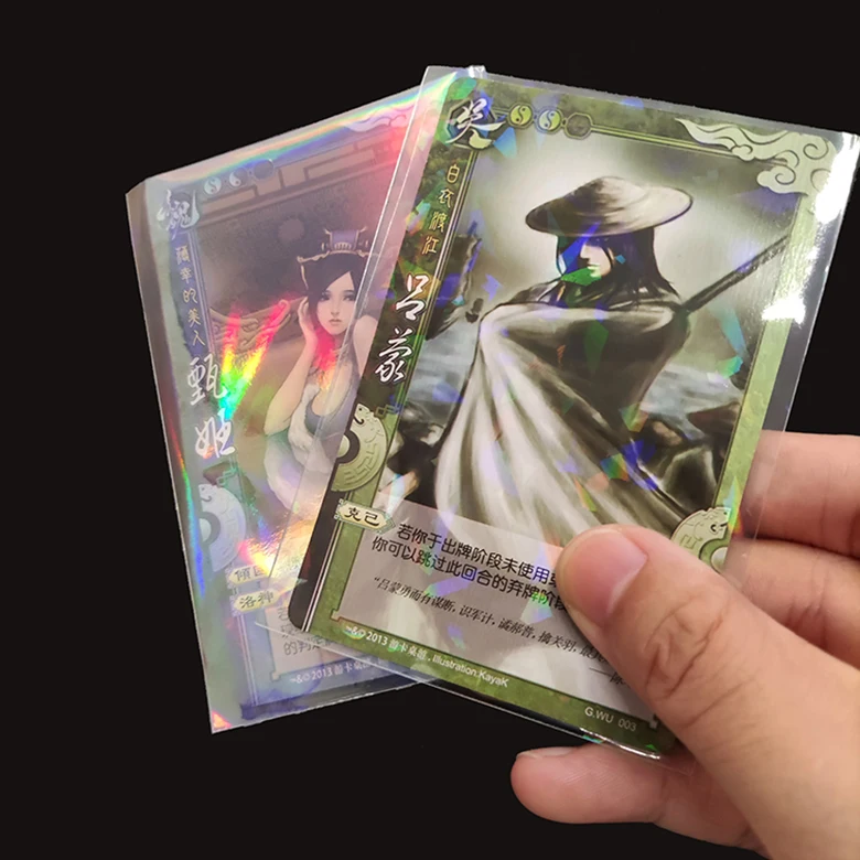 Premium Thickness Double Clear Holographic Card Sleeves Flashing Kpop PC Photocard Sleeves