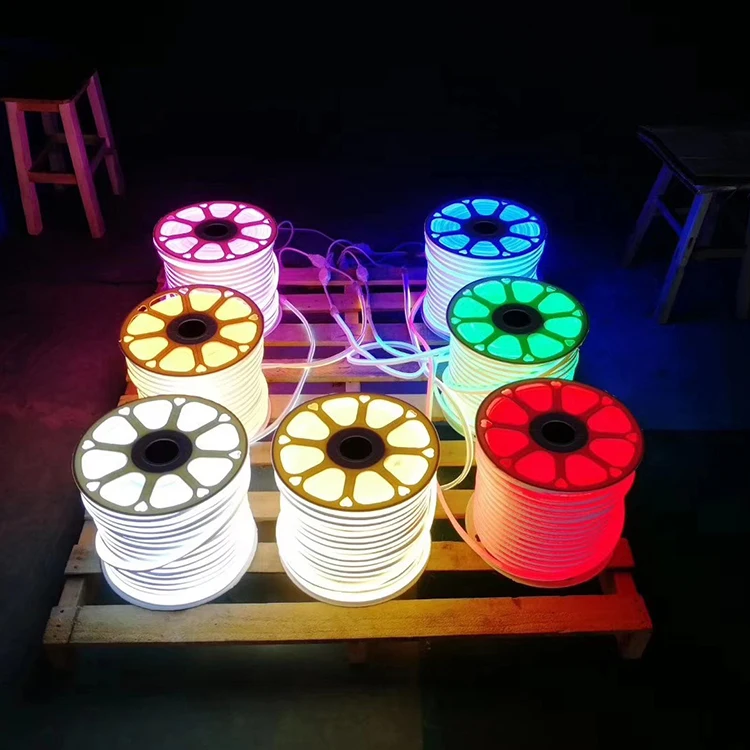 Outdoor Holiday lighting Led Neon Light Strip With 50m Or 100m Roll Size 8*16mm neon led strip Waterproof IP65 Tira led neon