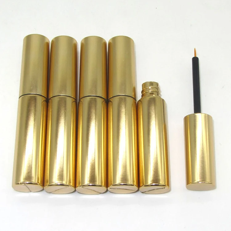 
8ML UV matte silver eyeliner bottle container with brush empty round eyelash glue container 