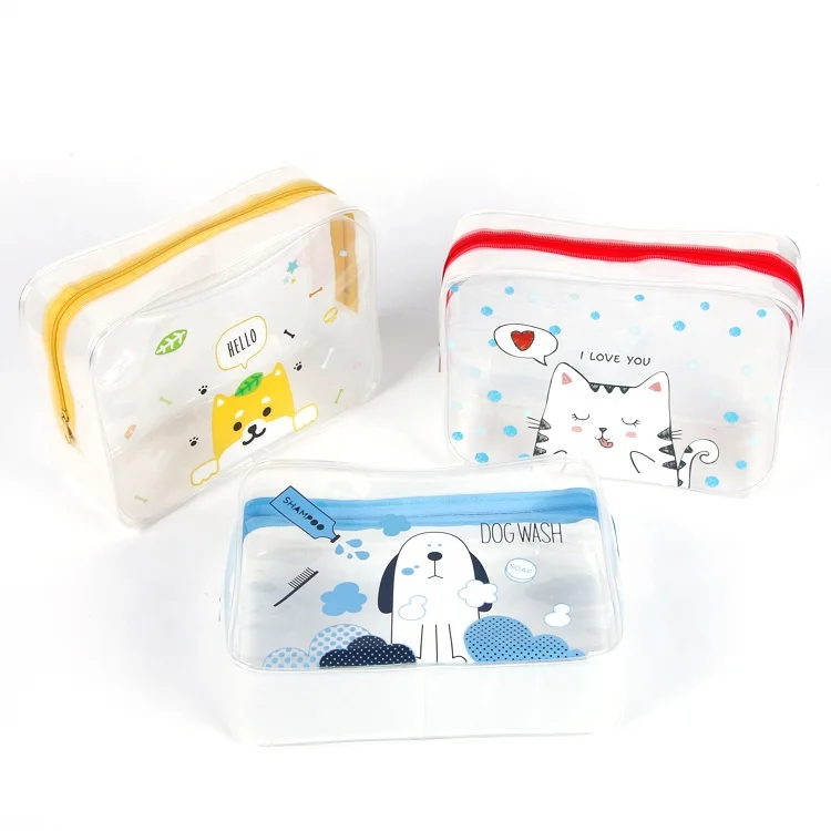 Hot Selling custom Logo clear transparent colorful makeup bag make up pouch pvc mini cosmetic bags for women